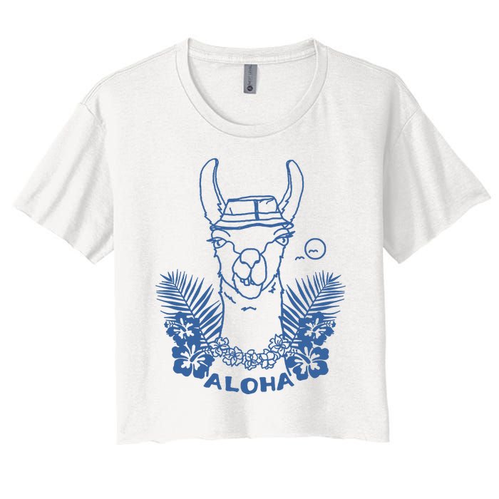 Aloha Llama Women's Crop Top Tee