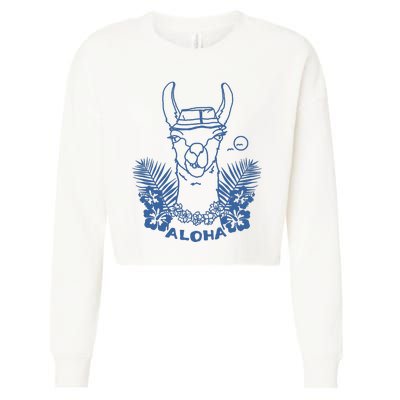 Aloha Llama Cropped Pullover Crew