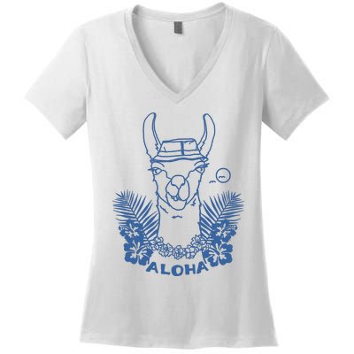 Aloha Llama Women's V-Neck T-Shirt