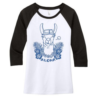 Aloha Llama Women's Tri-Blend 3/4-Sleeve Raglan Shirt