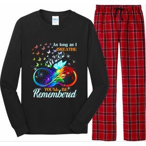 As Long As I Breathe My Mom You'll Be Remembered Rip Mother Gift Long Sleeve Pajama Set