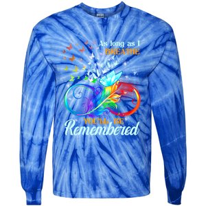 As Long As I Breathe My Mom You'll Be Remembered Rip Mother Gift Tie-Dye Long Sleeve Shirt