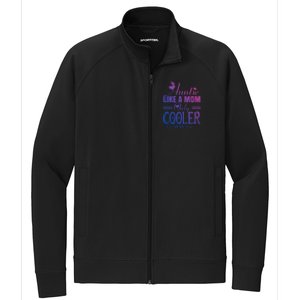 Auntie Like A Mom Only Cooler Novelty Cool Outfit Designs Gift Stretch Full-Zip Cadet Jacket