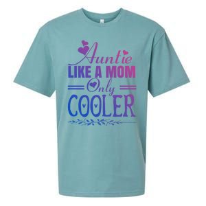 Auntie Like A Mom Only Cooler Novelty Cool Outfit Designs Gift Sueded Cloud Jersey T-Shirt