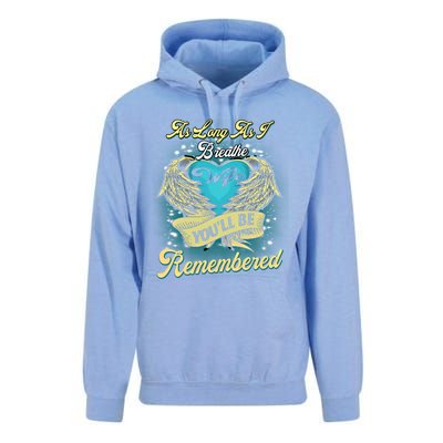 As Long As I Breathe My Wife You'll Be Remembered Memoires Gift Unisex Surf Hoodie