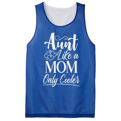 Aunt Like A Mom Only Cooler Auntie Gift Mesh Reversible Basketball Jersey Tank