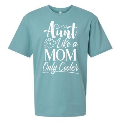 Aunt Like A Mom Only Cooler Auntie Gift Sueded Cloud Jersey T-Shirt