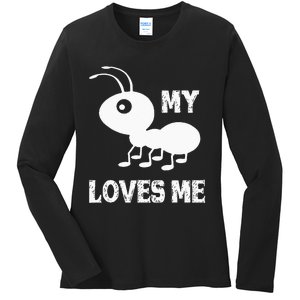 Ant Lovers_My Aunt Loves Me Family Gifts For Nephew & Niece Ladies Long Sleeve Shirt