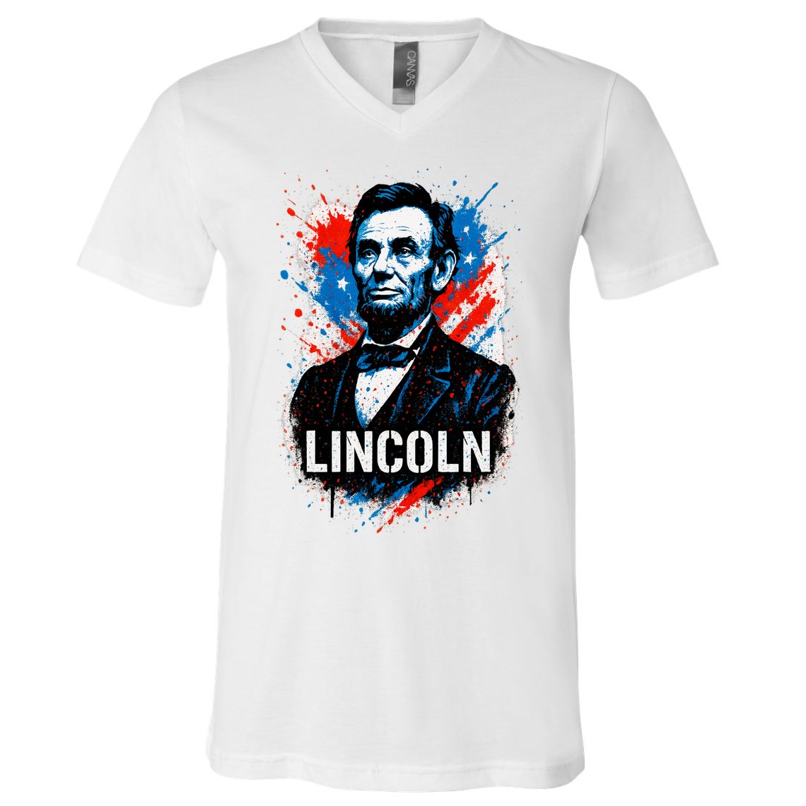 Abraham Lincoln American USA Portrait  V-Neck T-Shirt