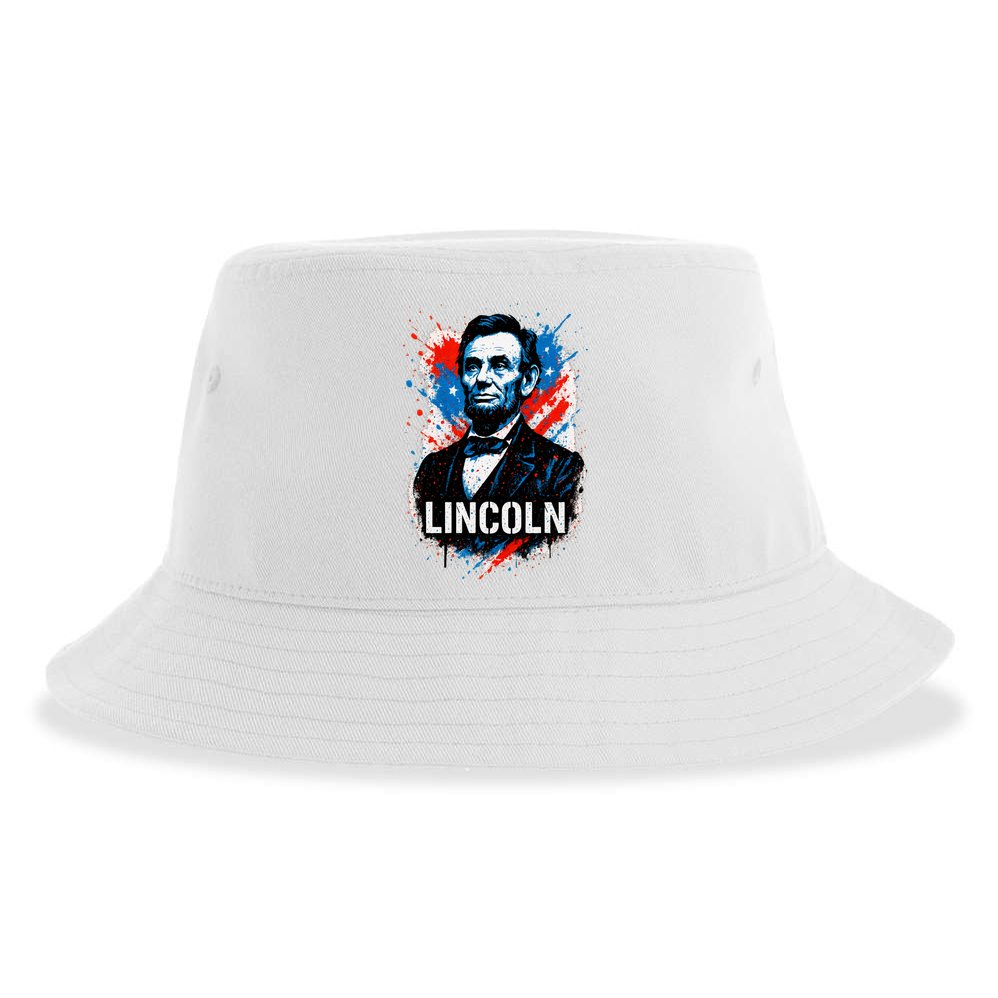 Abraham Lincoln American USA Portrait  Sustainable Bucket Hat