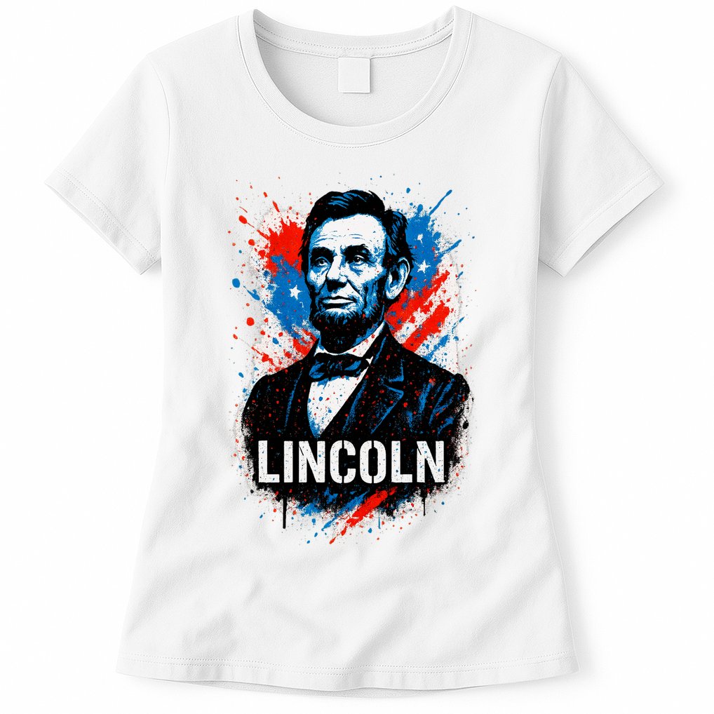 Abraham Lincoln American USA Portrait  Womens T-Shirt
