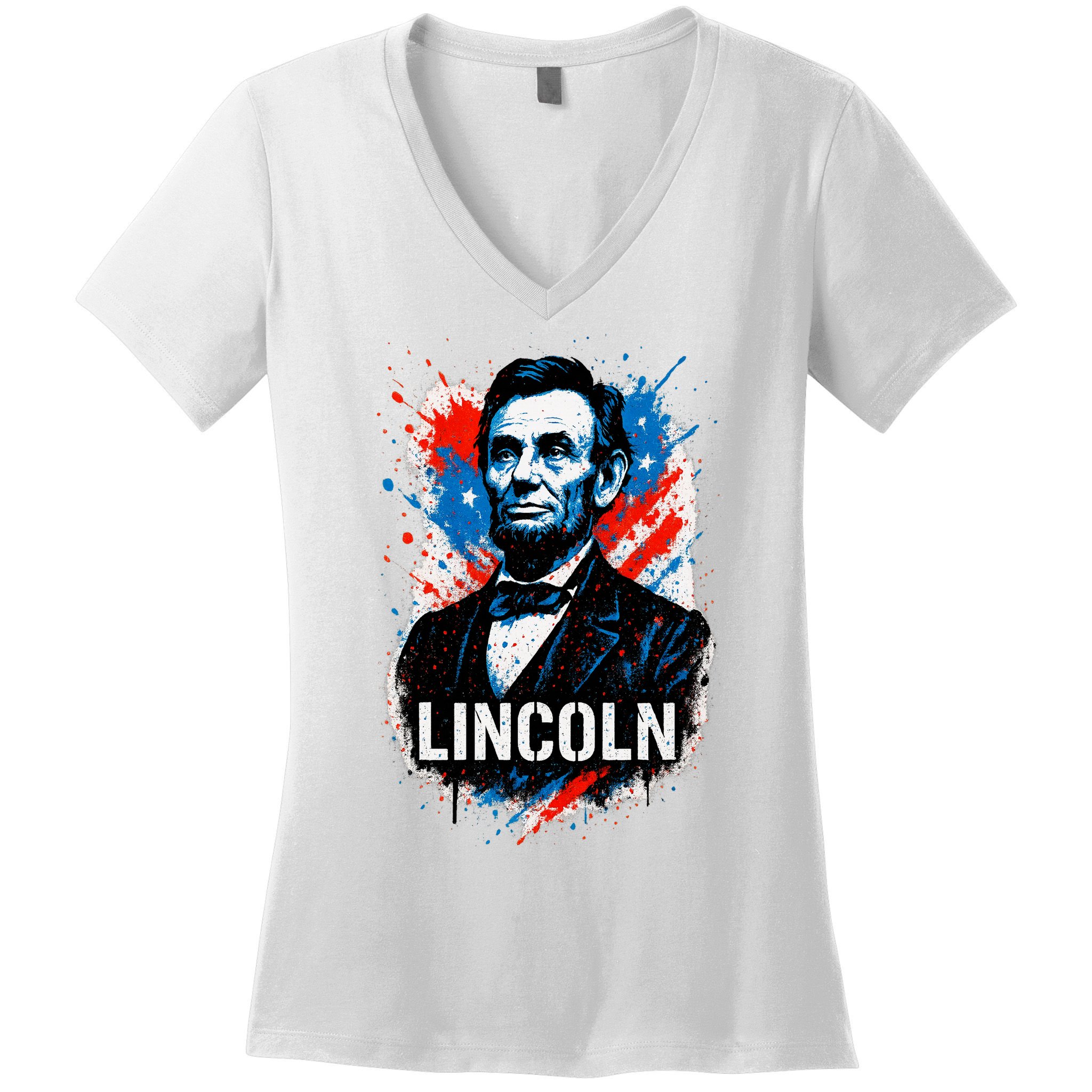 Abraham Lincoln American USA Portrait  Women's V-Neck T-Shirt
