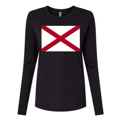 Alabama Flag Womens Cotton Relaxed Long Sleeve T-Shirt