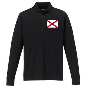 Alabama Flag Performance Long Sleeve Polo