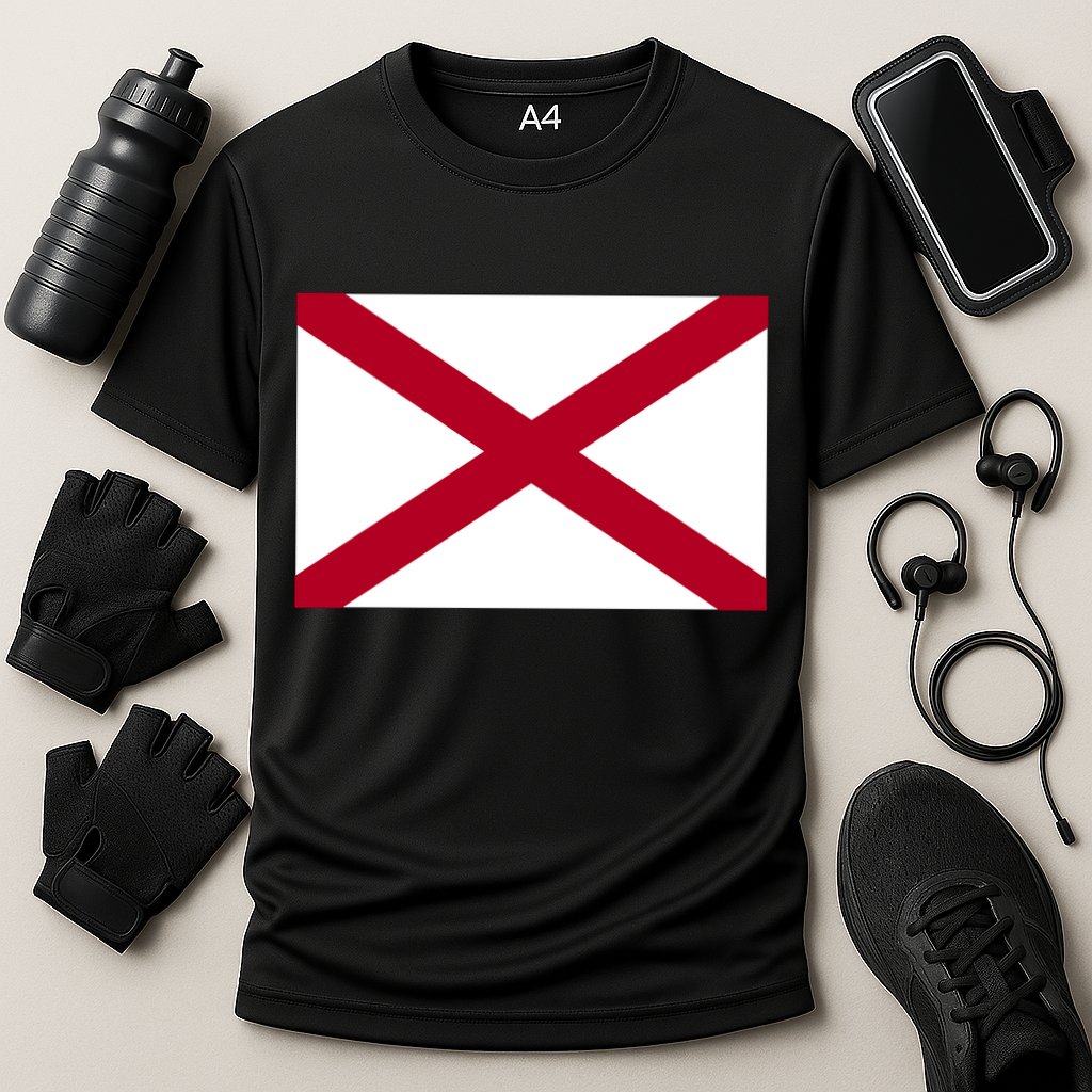 Alabama Flag Cooling Performance Crew T-Shirt