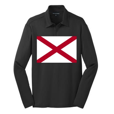 Alabama Flag Silk Touch Performance Long Sleeve Polo