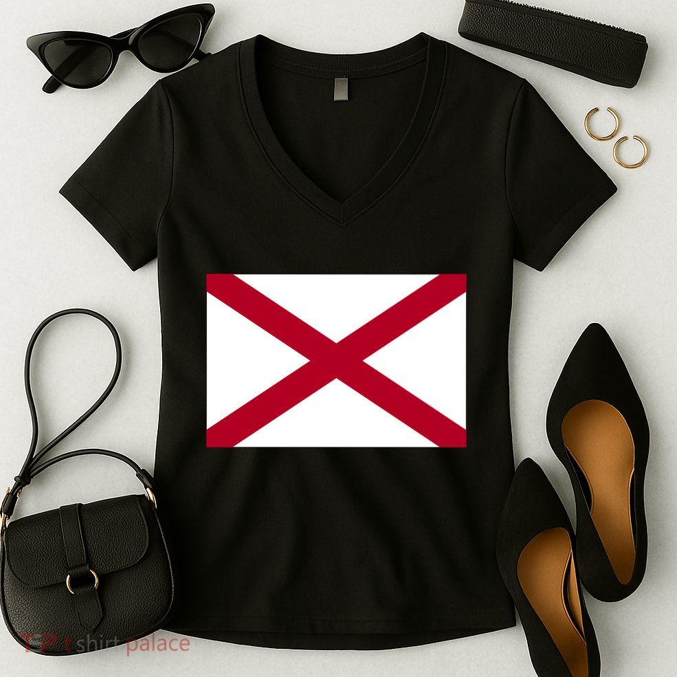 Alabama Flag Women's V-Neck T-Shirt