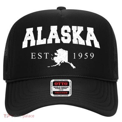 Alaska EST. 1959 High Crown Mesh Back Trucker Hat