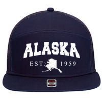 Alaska EST. 1959 7 Panel Mesh Trucker Snapback Hat