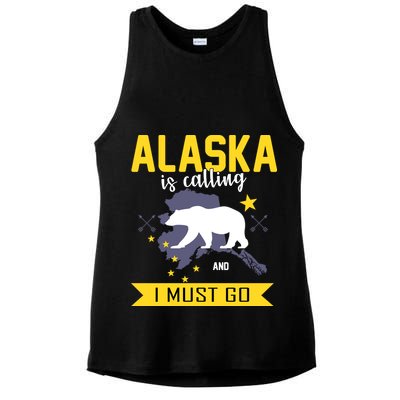Alaska Is Calling And I Must Go Ladies PosiCharge Tri-Blend Wicking Tank