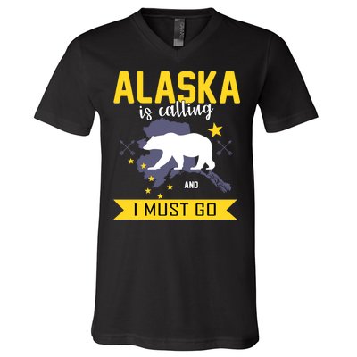 Alaska Is Calling And I Must Go V-Neck T-Shirt