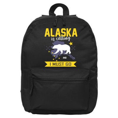 Alaska Is Calling And I Must Go 16 in Basic Backpack