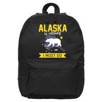 Alaska Is Calling And I Must Go 16 in Basic Backpack