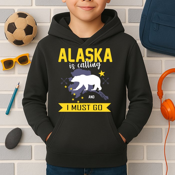 Alaska Is Calling And I Must Go Kids Hoodie