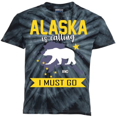 Alaska Is Calling And I Must Go Kids Tie-Dye T-Shirt