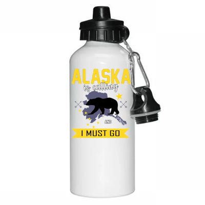 Alaska Is Calling And I Must Go Aluminum Water Bottle 