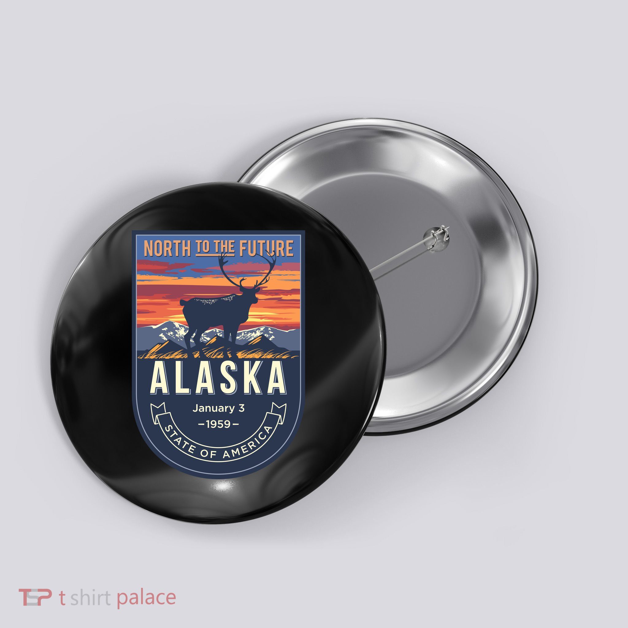Alaska State Emblem Button