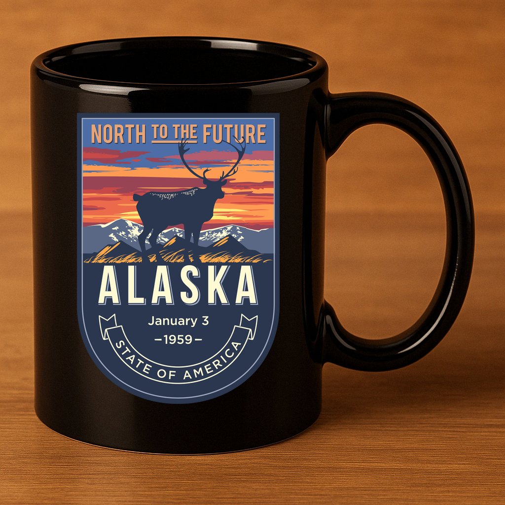 Alaska State Emblem 11oz C Handle Ceramic Mug