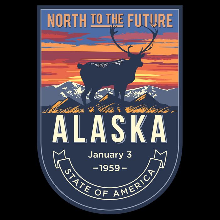 Alaska State Emblem Youth Performance Sprint T-Shirt
