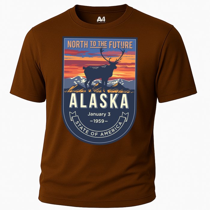 Alaska State Emblem Cooling Performance Crew T-Shirt