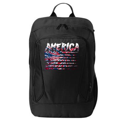 America Lightning Bolt USA Tie Dye Flag City Backpack