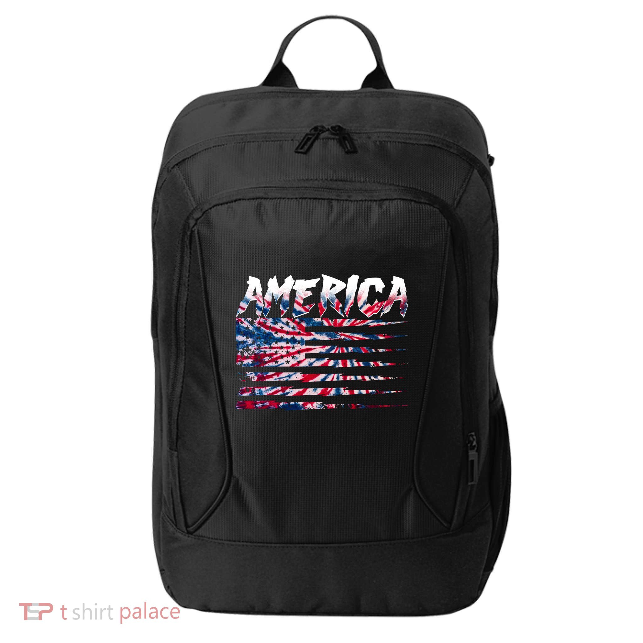 America Lightning Bolt USA Tie Dye Flag City Backpack