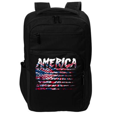 America Lightning Bolt USA Tie Dye Flag Impact Tech Backpack