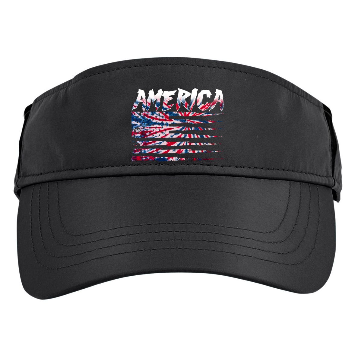 America Lightning Bolt USA Tie Dye Flag Adult Drive Performance Visor