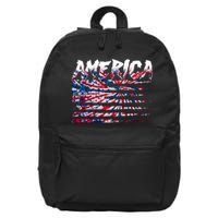 America Lightning Bolt USA Tie Dye Flag 16 in Basic Backpack
