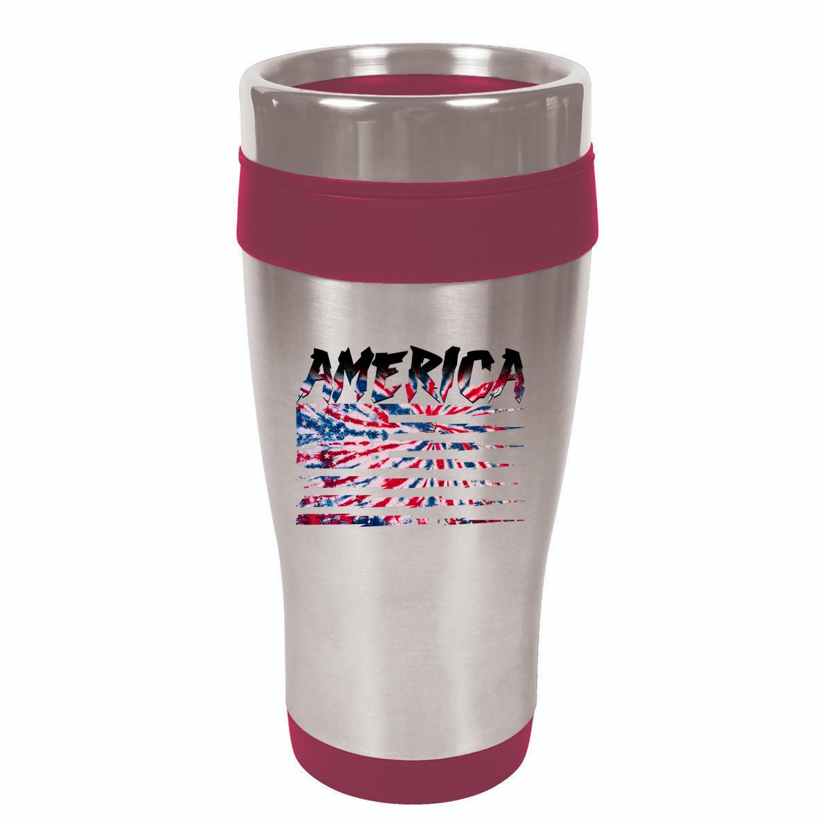 America Lightning Bolt USA Tie Dye Flag 16oz Travel Tumbler