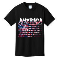 America Lightning Bolt USA Tie Dye Flag Kids T-Shirt