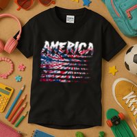 America Lightning Bolt USA Tie Dye Flag Kids T-Shirt