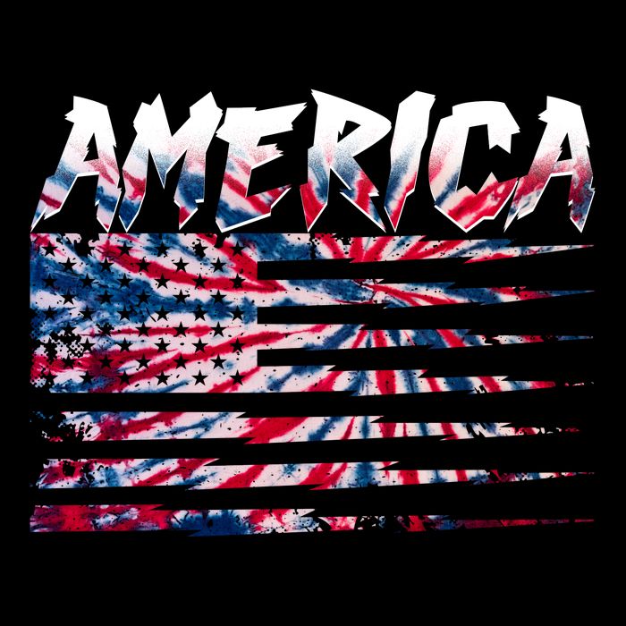 America Lightning Bolt USA Tie Dye Flag Kids T-Shirt