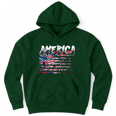America Lightning Bolt USA Tie Dye Flag Hoodie