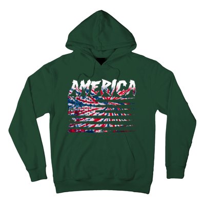 America Lightning Bolt USA Tie Dye Flag Hoodie