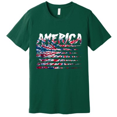 America Lightning Bolt USA Tie Dye Flag Premium T-Shirt