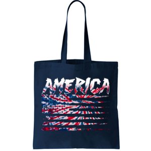 America Lightning Bolt USA Tie Dye Flag Tote Bag