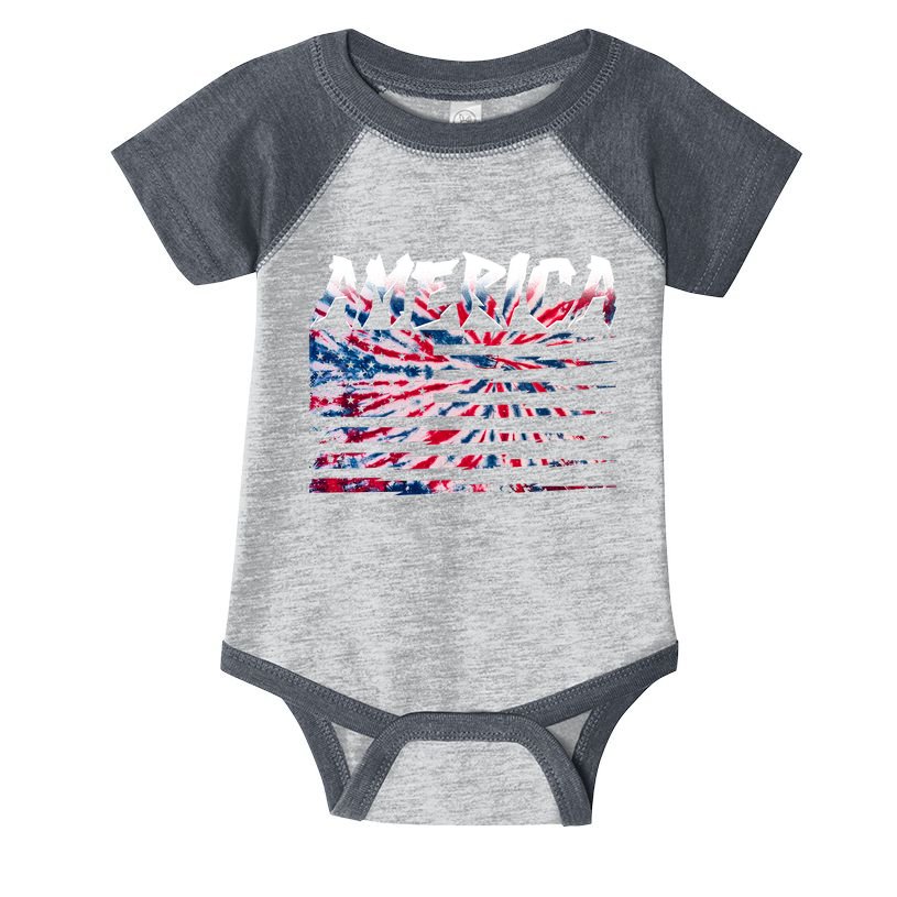 America Lightning Bolt USA Tie Dye Flag Infant Baby Jersey Bodysuit