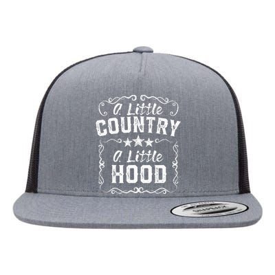 A Little Bit Country A Little Bit Hood Music Concert Gift Flat Bill Trucker Hat