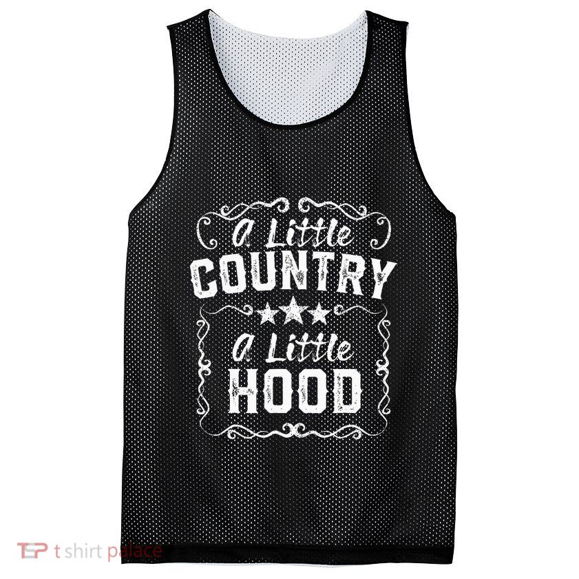 A Little Bit Country A Little Bit Hood Music Concert Gift Mesh Reversible Basketball Jersey Tank